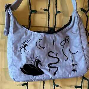 BAGGU Light Blue Shoulder Bag with Black Design